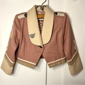 Stella McCartney Kids Girls Pink Aviator Military Style Blazer Jacket Size 4